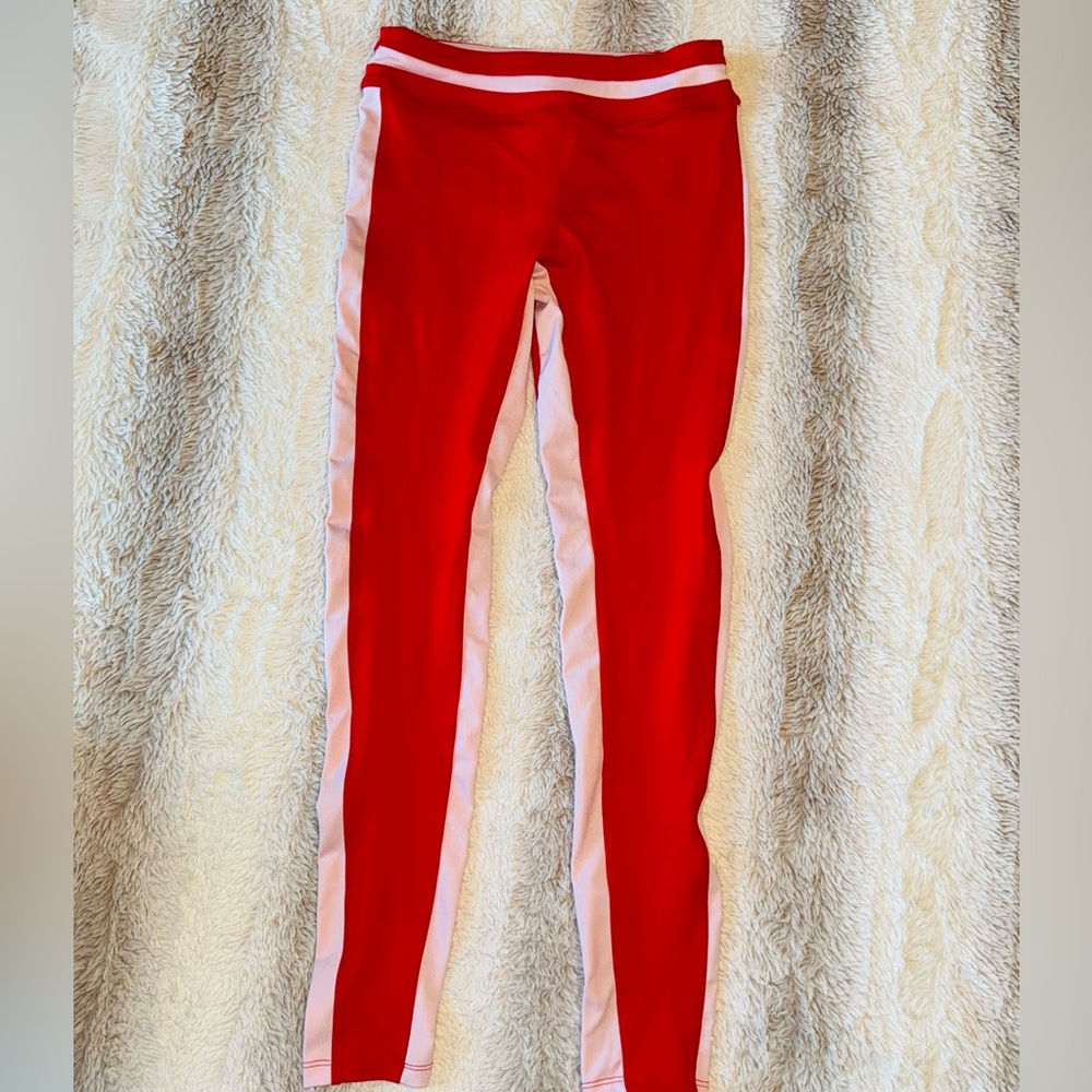 Forever 21 Women’s Red Leggings with Side Stripe